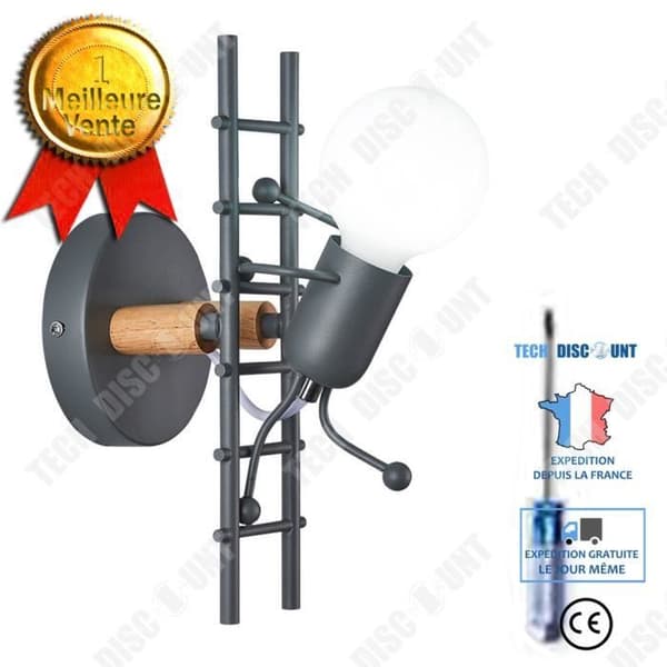 TD® 2ST Vägglampa i metall inomhus, modern vägglampa för vardagsrum, hall, sovrum, 220V, E27-lampa (ingår ej)