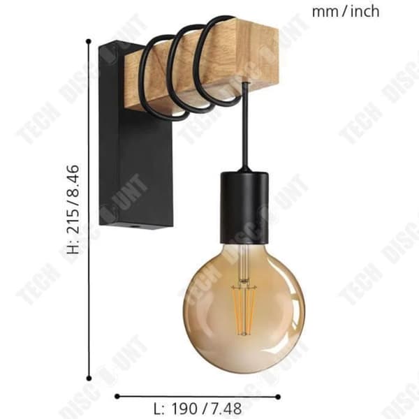 TD® Modern minimalistisk trä smidesjärn vägglampa sovrum sängbord vardagsrum matsal barbelysning mode dekorativ lampa