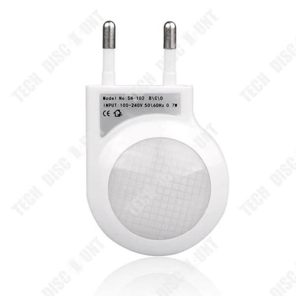 TD® 0,7W Mini LED-nattlampor med ljussensorkontakt, automatisk sensor, babybarnrum, vit, 2 st