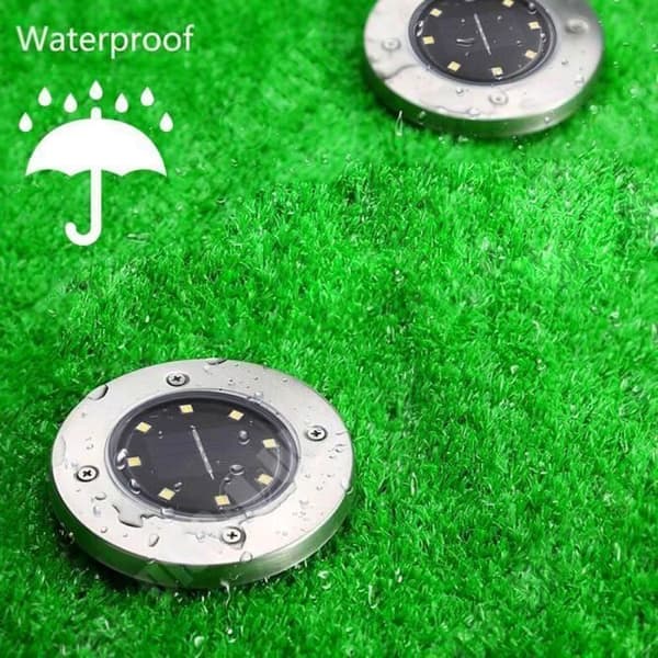 TD® 8 delar 8 LED Solar Powered Ground Light Garden - Vattentät utomhusbelysning med 8LED Solar Charging Ground Installation