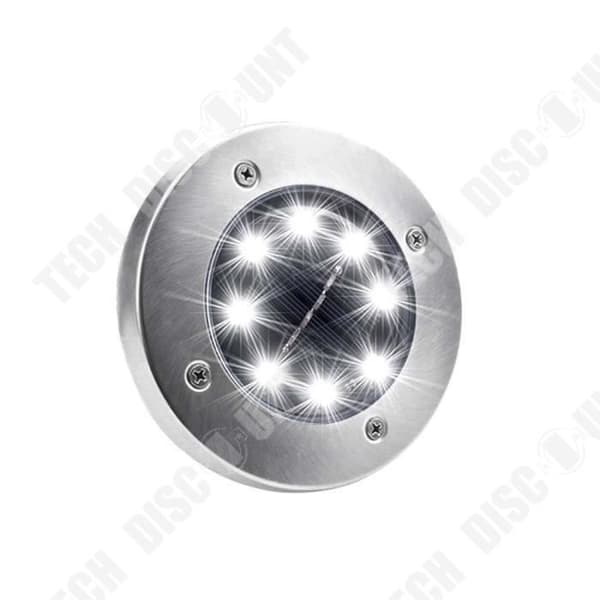 TD® 8 delar 8 LED Solar Powered Ground Light Garden - Vattentät utomhusbelysning med 8LED Solar Charging Ground Installation