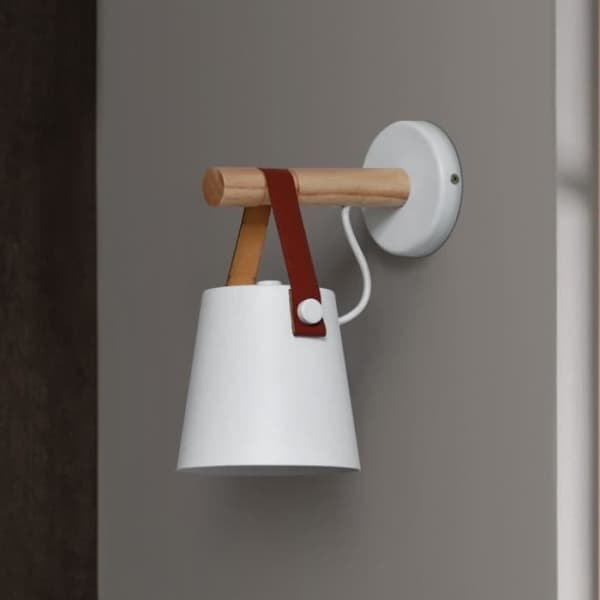Led vägglampa Sänglampa i trä Nattlampa Modern lampskärm Nordic Home Decor (svart) - 249955 Svart