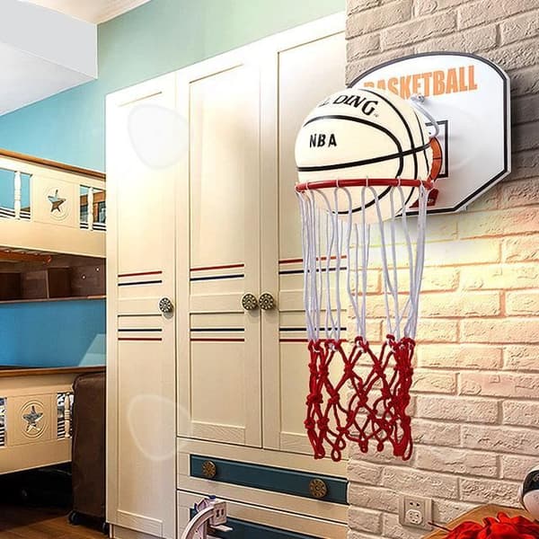CONFO® Basket Vägglampa Modern Style Tecknad Pojke LED NBA Study Sänglampa Barnrum