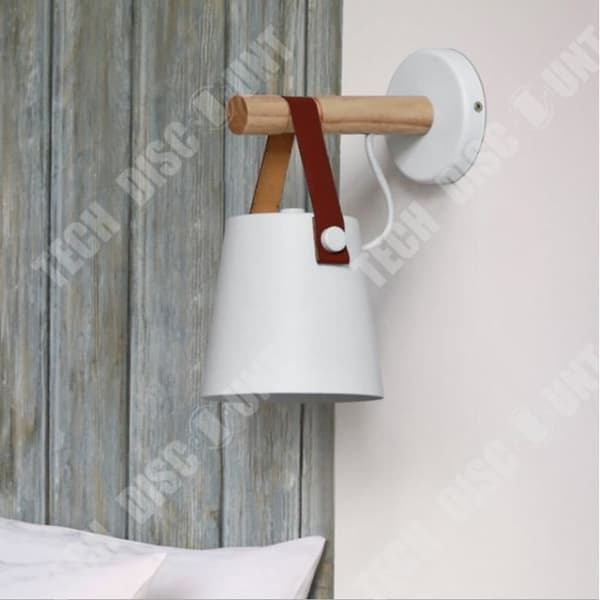 TD® Trä Led Vägglampa Säng Sänglampa Nattlampa Modern Home Vit