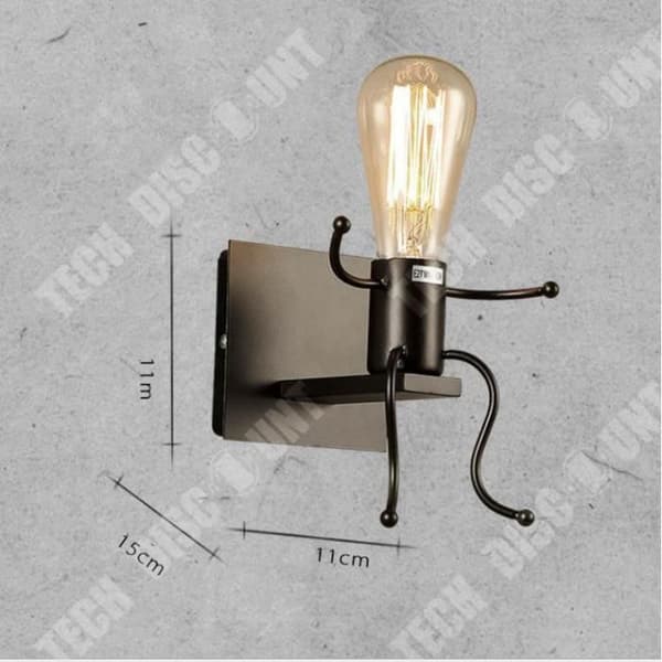 TD® Industriell stil smidesjärn vägglampa retro kreativ personlighet korridor kreativ villain robot vägglampa