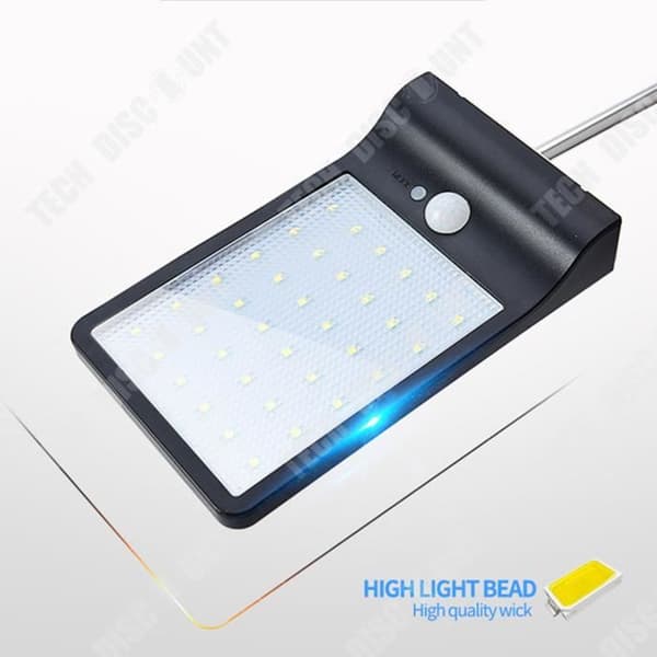 TD® 36 LED-solljus med digital LED-rörelsesensor/solar trädgårdslampor/automatisk utomhusbelysning-svart