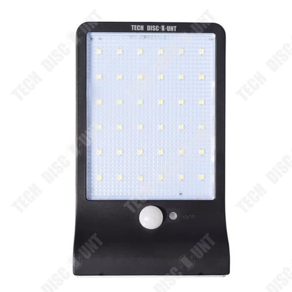 TD® 36 LED-solljus med digital LED-rörelsesensor/solar trädgårdslampor/automatisk utomhusbelysning-svart