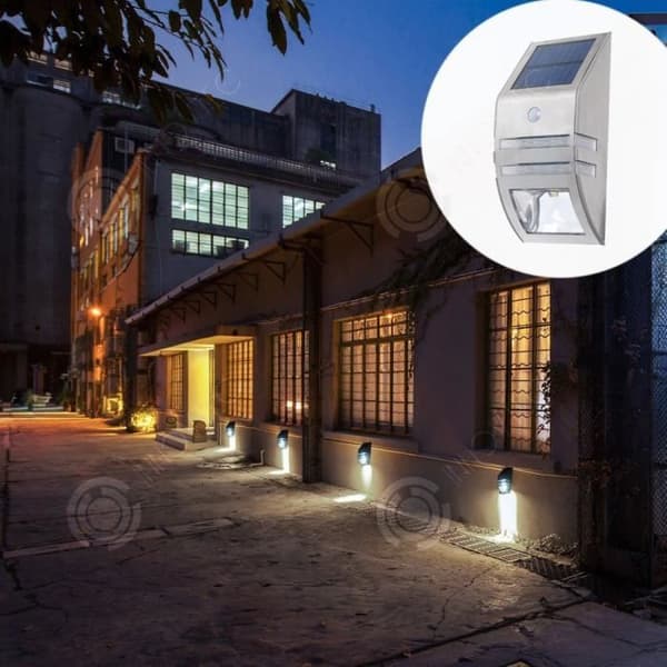 INN® Solar Vägglampa i rostfritt stål Människokroppssensor LED Korridor Light High Lumino Solar Garden Light