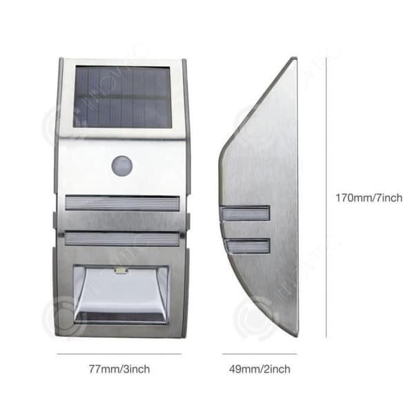 INN® Solar Vägglampa i rostfritt stål Människokroppssensor LED Korridor Light High Lumino Solar Garden Light