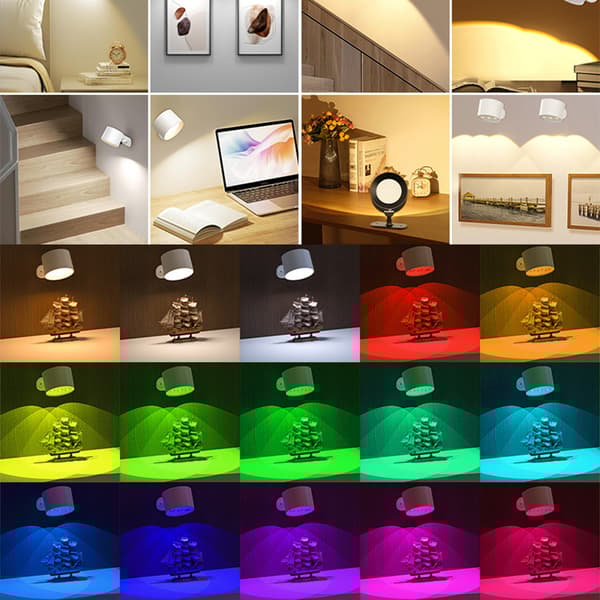 INF Hill Katteøje Natlampe - Sort - RGBCW - USB Genopladelig