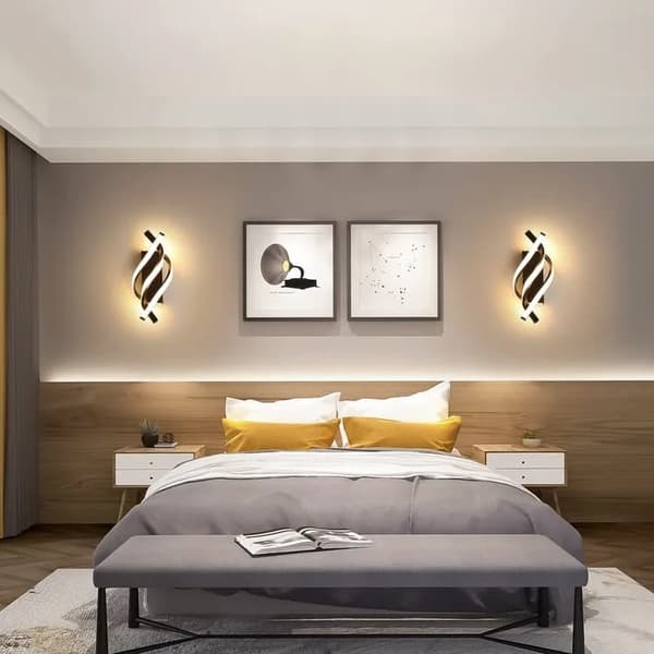 Modern spiral LED-vägglampa, inomhusbelysning och dekorationslampa i aluminium, lämplig för sovrum, korridorer och trappor