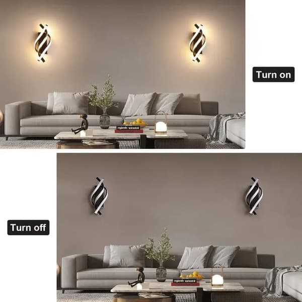 Modern spiral LED-vägglampa, inomhusbelysning och dekorationslampa i aluminium, lämplig för sovrum, korridorer och trappor