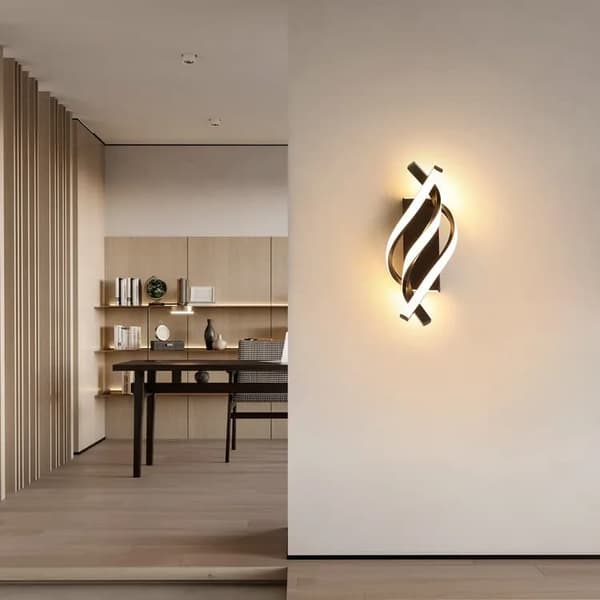 Modern spiral LED-vägglampa, inomhusbelysning och dekorationslampa i aluminium, lämplig för sovrum, korridorer och trappor