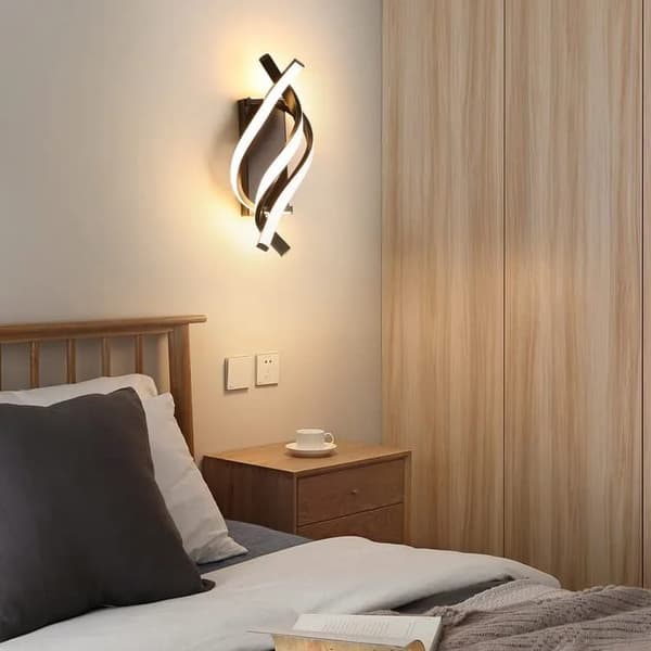 Modern spiral LED-vägglampa, inomhusbelysning och dekorationslampa i aluminium, lämplig för sovrum, korridorer och trappor
