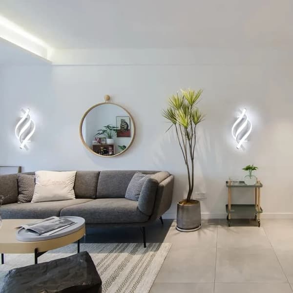 Modern spiral LED-vägglampa, inomhusbelysning och dekorationslampa i aluminium, lämplig för sovrum, korridorer och trappor