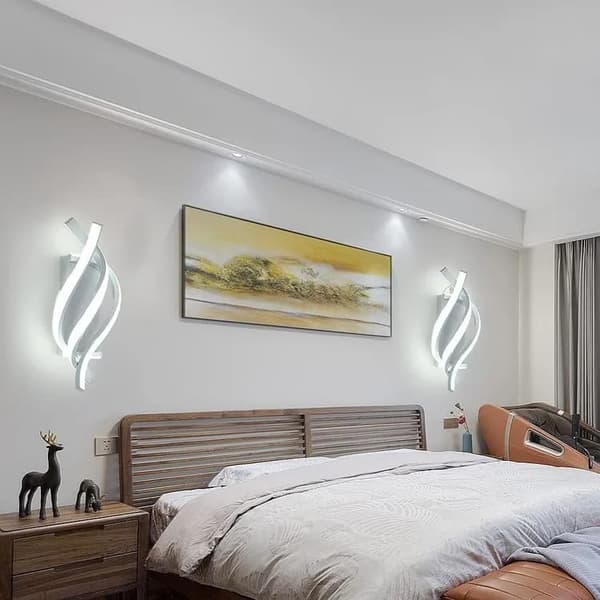 Modern spiral LED-vägglampa, inomhusbelysning och dekorationslampa i aluminium, lämplig för sovrum, korridorer och trappor