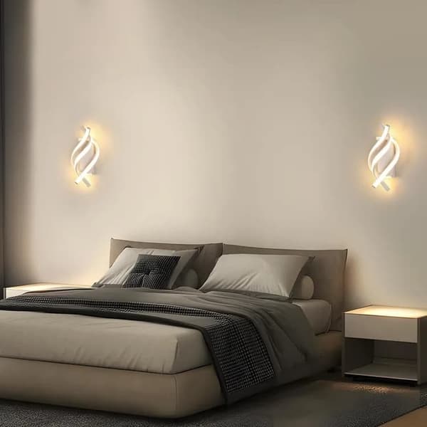 Modern spiral LED-vägglampa, inomhusbelysning och dekorationslampa i aluminium, lämplig för sovrum, korridorer och trappor