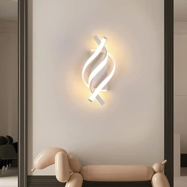 Modern spiral LED-vägglampa, inomhusbelysning och dekorationslampa i aluminium, lämplig för sovrum, korridorer och trappor