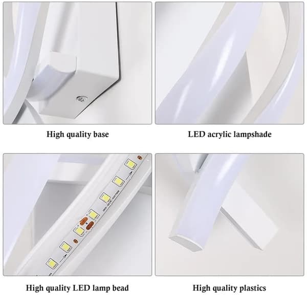 Modern spiral LED-vägglampa, inomhusbelysning och dekorationslampa i aluminium, lämplig för sovrum, korridorer och trappor