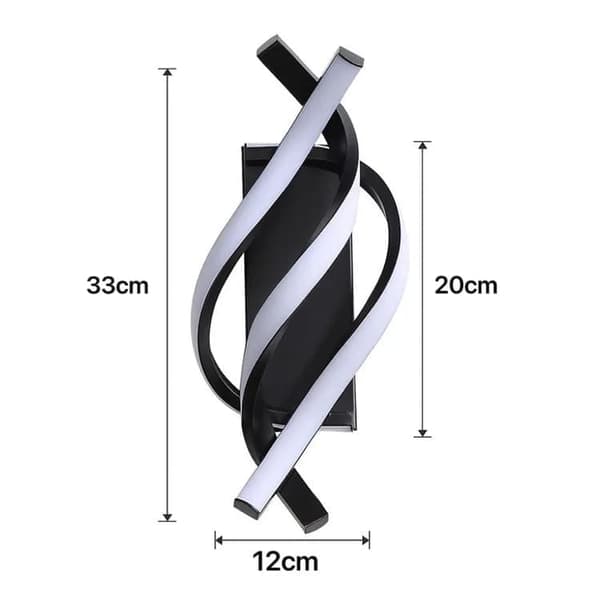 Modern spiral LED-vägglampa, inomhusbelysning och dekorationslampa i aluminium, lämplig för sovrum, korridorer och trappor