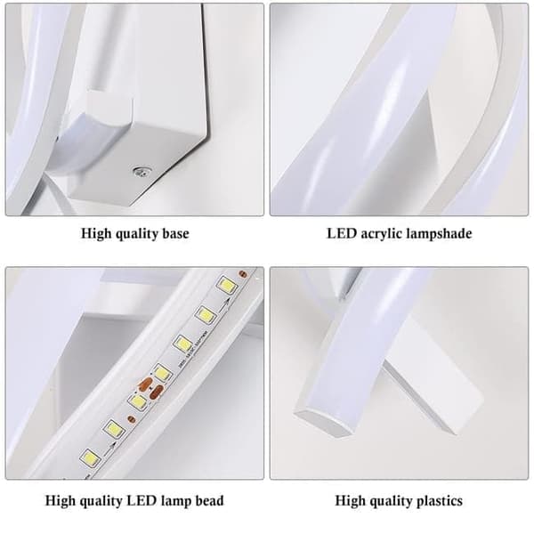 Modern spiral LED-vägglampa, inomhusbelysning och dekorationslampa i aluminium, lämplig för sovrum, korridorer och trappor