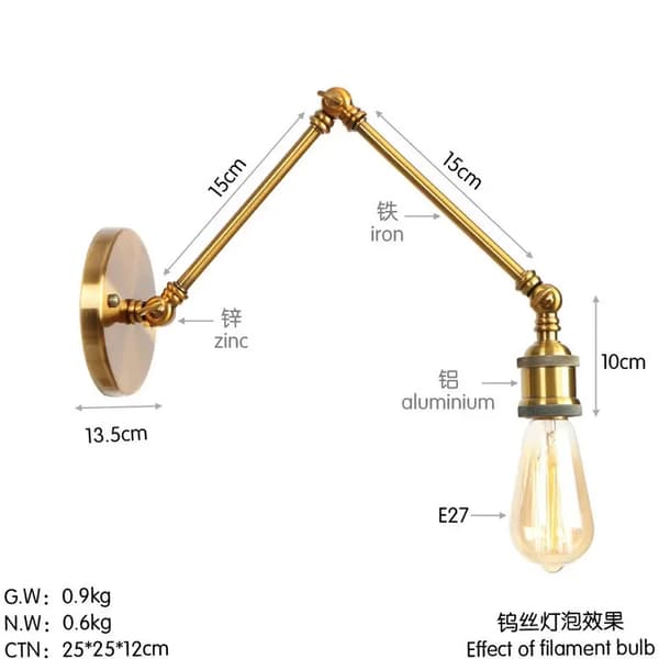 Modern LED Vägglampa, Art Deco Stil, Touch On/Off Strömbrytare,varmt ljus, D-1 styck
