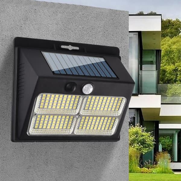 Solar Motion Sensor Væglamper, 3 tilstande, Vandtæt, Udendørs sikkerhedsbelysning