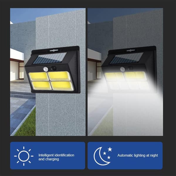 Solar Motion Sensor Væglamper, 3 tilstande, Vandtæt, Udendørs sikkerhedsbelysning