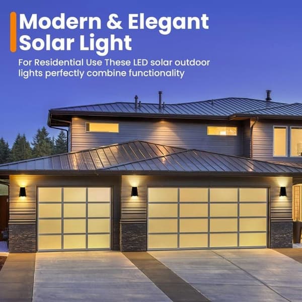 Moorle Solar ylös-alas seinävalaisimet, lämmin valkoinen, IP65 vedenpitävä, ulkoaidan sisustus