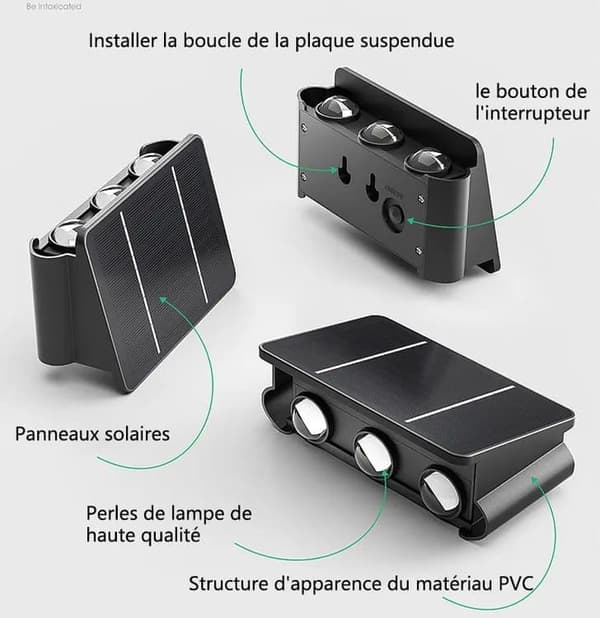 Moorle Solar ylös-alas seinävalaisimet, lämmin valkoinen, IP65 vedenpitävä, ulkoaidan sisustus