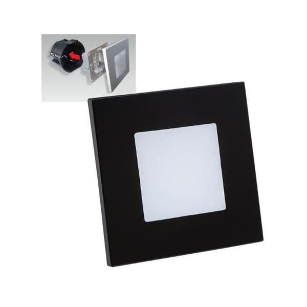 LUXERA.Step Ljusarmatur för trappor med LED 1 W, 60 lm, 4000 K, 8,6 cm, fyrkantig, IP20, svart