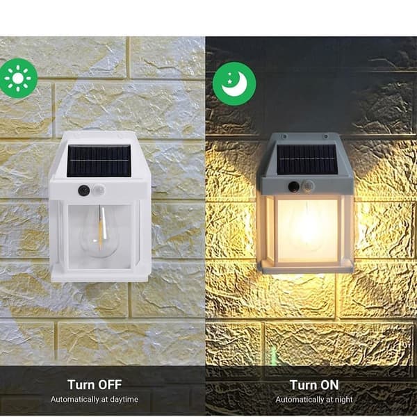 Udendørs Solcellelampe med Bevægelsessensor - Væglampe Solcellebelysning med bevægelsessensor