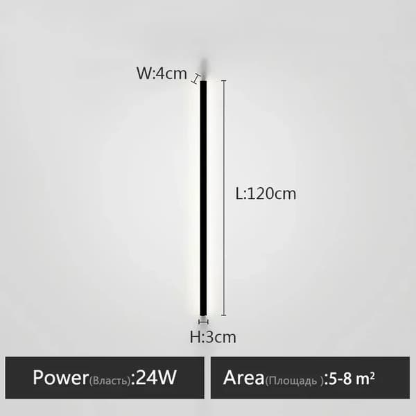 Seinävalaisin, 20W Teho, 3-5 m² Peittoala,L120cm, Lämmin valo