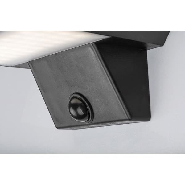 Vägglampa utomhus i plast med plastlampskärm Rabalux Qesa 10W rörelsedetektor - svart - 16x11,7x8,5