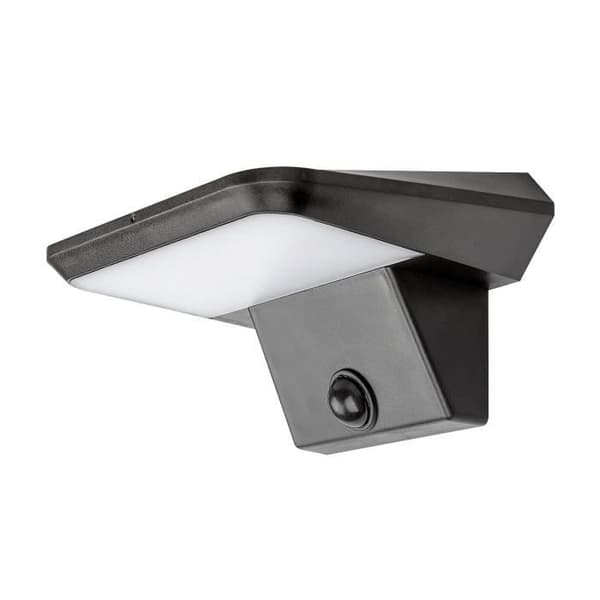 Vägglampa utomhus i plast med plastlampskärm Rabalux Qesa 10W rörelsedetektor - svart - 16x11,7x8,5