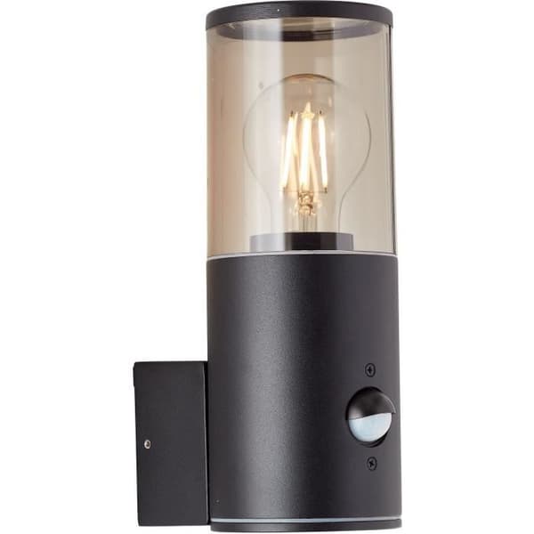 SERGIORO utomhusvägglampa med rörelsedetektor - Frostad svart - E27 20W - Aluminium/Plast - IP44