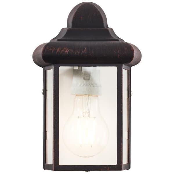 BRILLIANT - NEWPORT Ytterväggslampa - rostfärg - metall/glas E27 1x60W