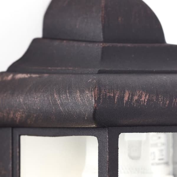 BRILLIANT - NEWPORT Ytterväggslampa - rostfärg - metall/glas E27 1x60W
