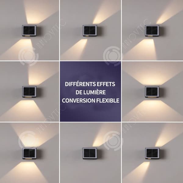 INN Vägglampa 12w effekt 10x10x10cm 8-pack inomhus och utomhus vattentät justerbar vinkel LED-vägglampa IP65 3000K svart