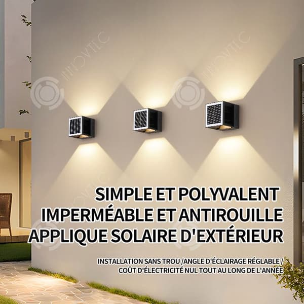 INN Vägglampa 12w effekt 10x10x10cm 8-pack inomhus och utomhus vattentät justerbar vinkel LED-vägglampa IP65 3000K svart