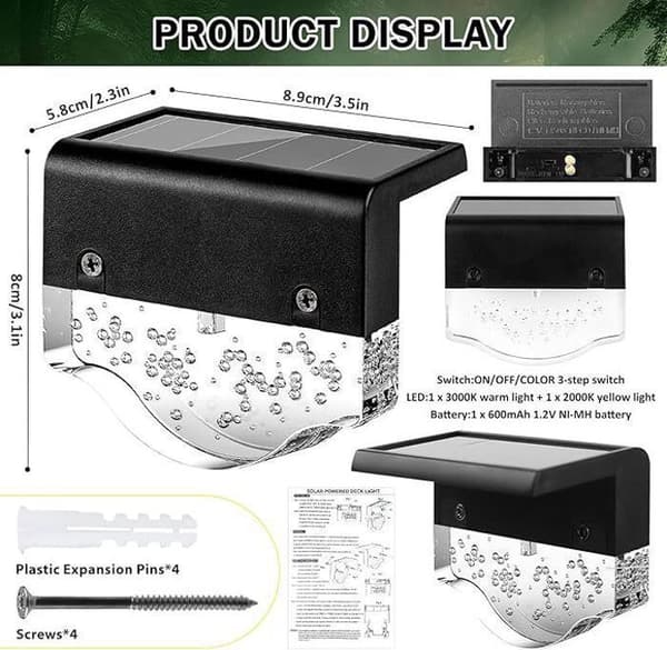 Solarlampa - icke specificerad - 2ST - 2 belysningslägen - Vattentät - LED
