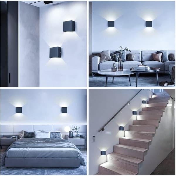 6W LED Vägglampa Utomhus IP65 - Vattentät, Justerbar Ljuskägla Inomhus vägglampa, Modern design