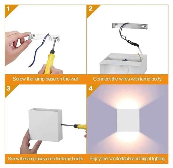 6W LED Vägglampa Utomhus IP65 - Vattentät, Justerbar Ljuskägla Inomhus vägglampa, Modern design
