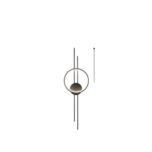 Nordisk stil LED-vägglampa, energieffektiv, kopparmaterial,Svart-koppar 100cm, varmt ljus
