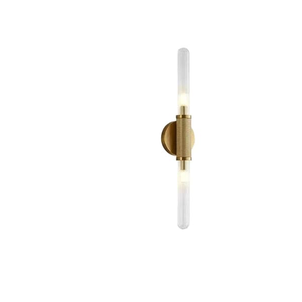 Art Deco Væglampe, Klar Glas Skærm, G9 Pære, Væghængt,Hvidt lys, B-Guld