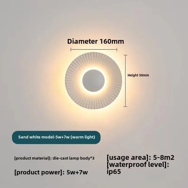 Väggmonterad LED-strålkastare, IP65 vattentålig, energieffektiv design,Vit C, vitt ljus
