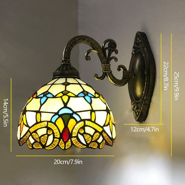 Tiffany-stil Vägglampa, Elegant Viktoriansk Design, Dimbara Funktioner,6-10W, MULTI