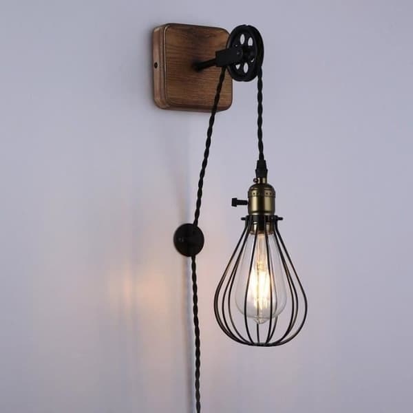 Vägglampa - PENDOL - Svart - Metall - Vintage - Justerbar höjd - E27 40W max