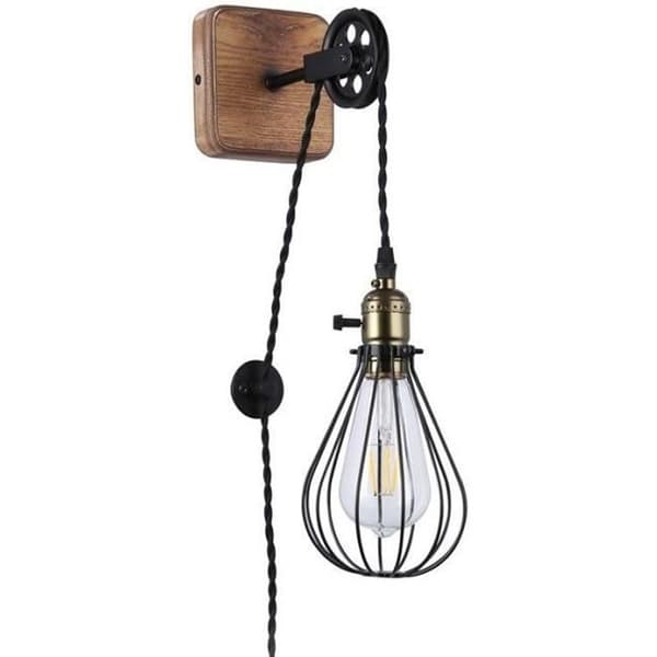 Vägglampa - PENDOL - Svart - Metall - Vintage - Justerbar höjd - E27 40W max