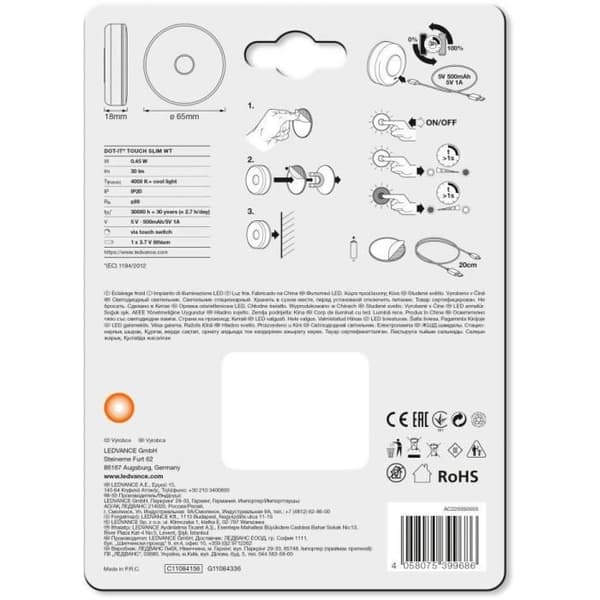 LEDVANCE Dot It Touch Slim Battery Light